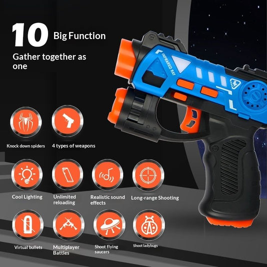Children's Toy High-End Black Tech Flying Saucer Projection Game Gun Toy