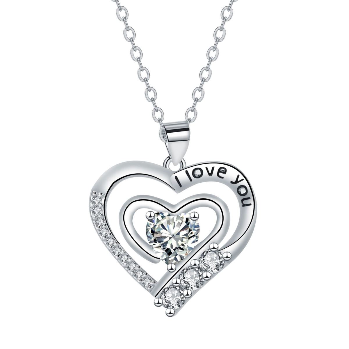 European And American Fashion Elegant Romantic Love Surrounded Necklace Female Pendant Niche Accessories