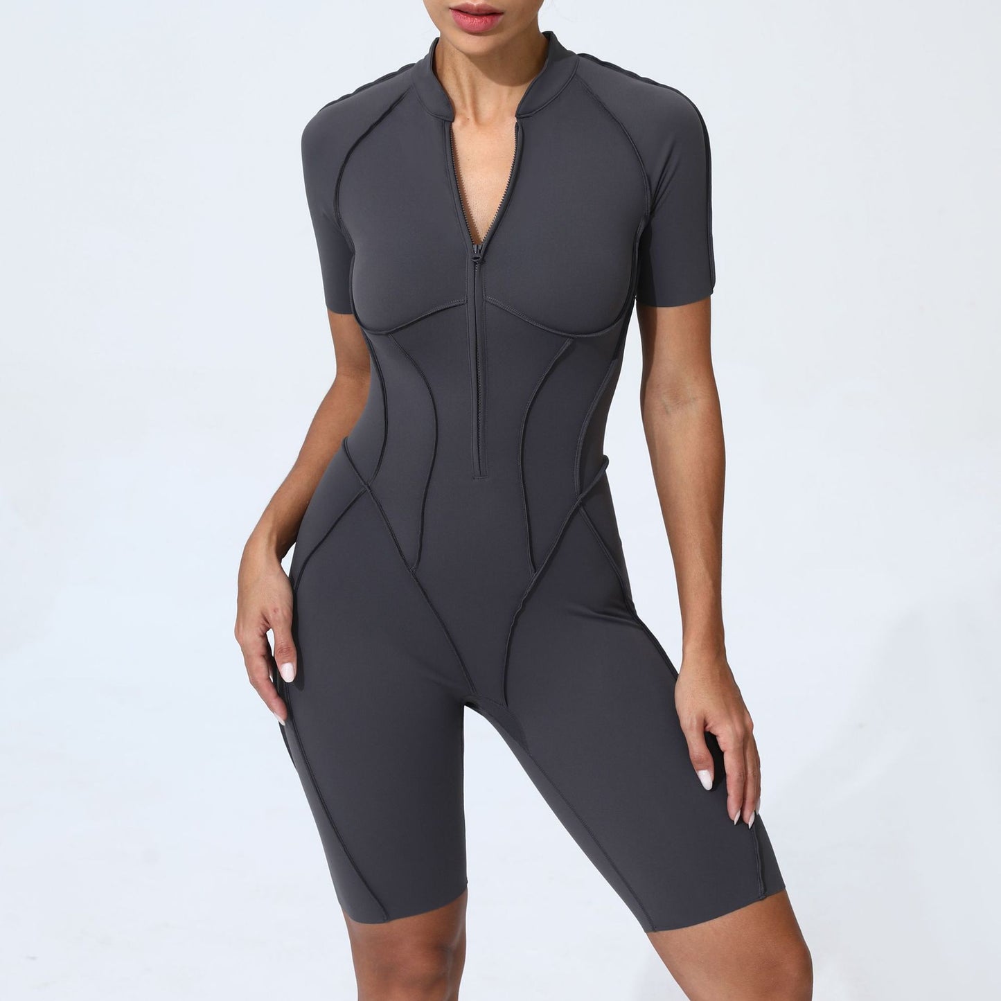 Seamless Fitness Bodycon Jumpsuit With No Padding