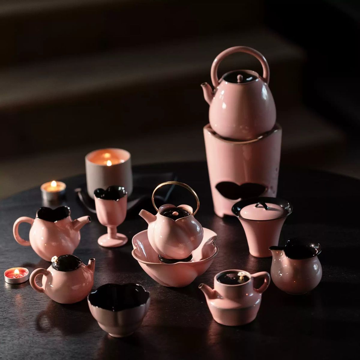 Flowing Clouds And Rosy Hues Makeup Teapot Gaiwan Household Tea Set