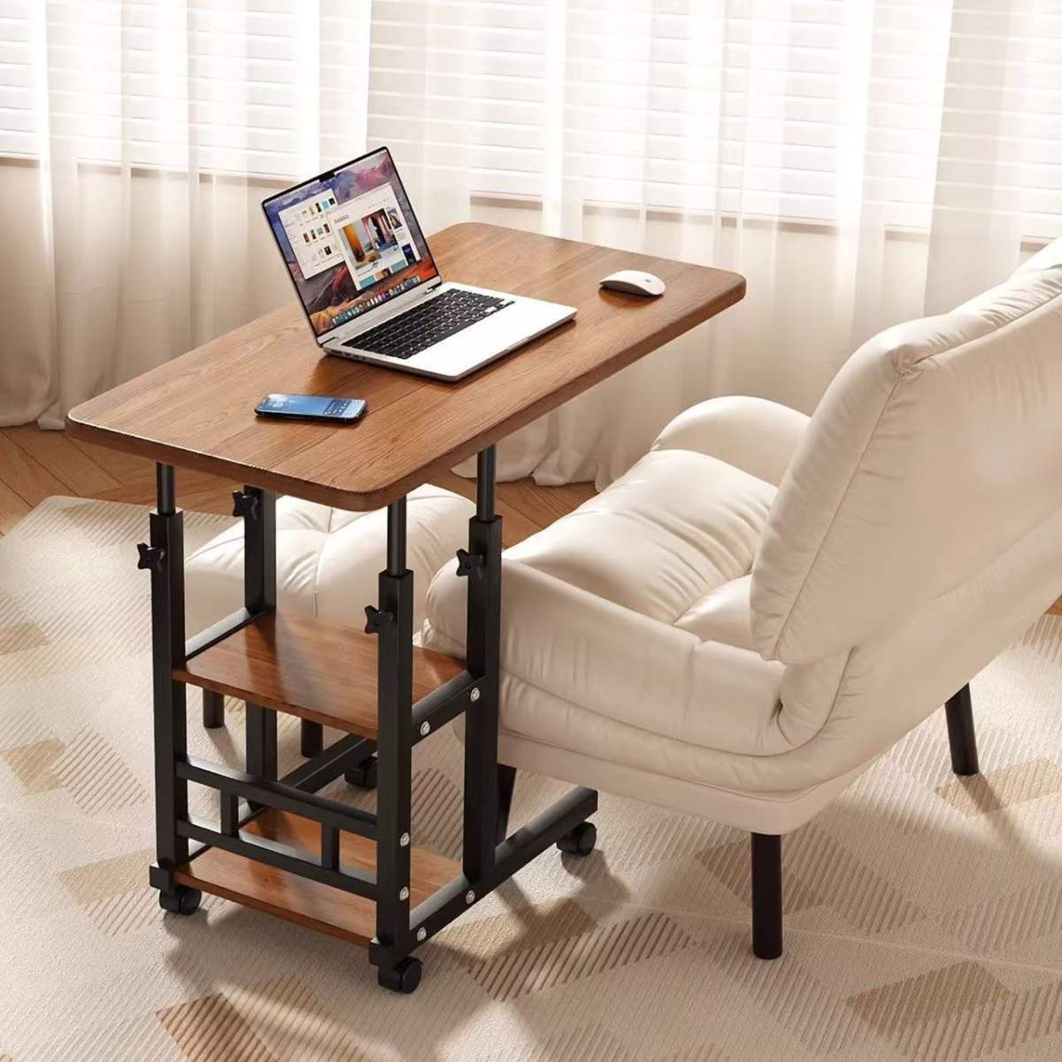 Lazy Bedside Table Mobile Dorm Desk Student Writing Desk