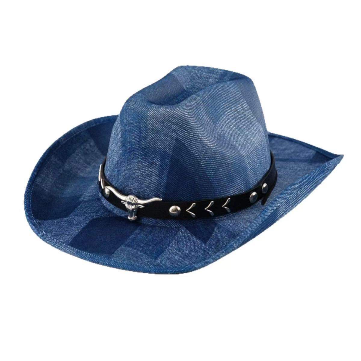 Mens And Womens Western Cowboy Outdoor Travel Flat-brim Hat