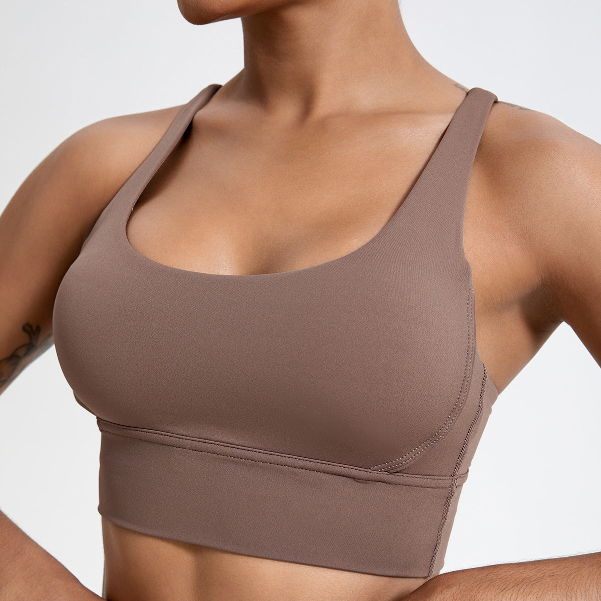 Nude Feel Spaghetti Strap Bra Beauty Back Exercise Fitness