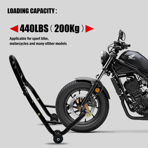 Motorcycle Stand Lift 440lbs Front Rear Combo Stand Lift Stand Front Wheel Fork Stand Rear U K Fork Swingarm Spool Stand Compatible With Most   Motorcycles