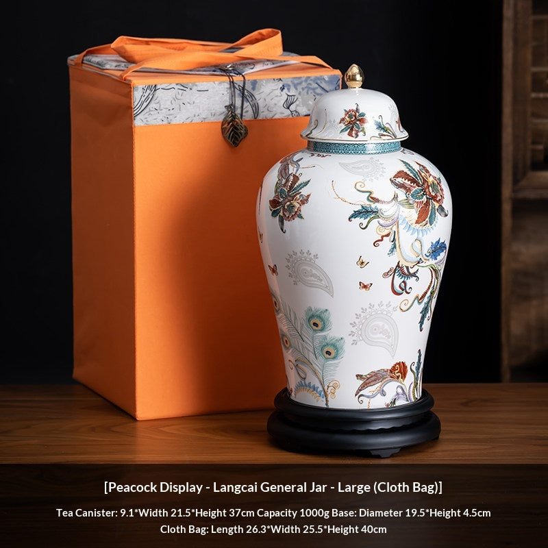 Enamel-color Generals Jar Ceramic Tea Canister