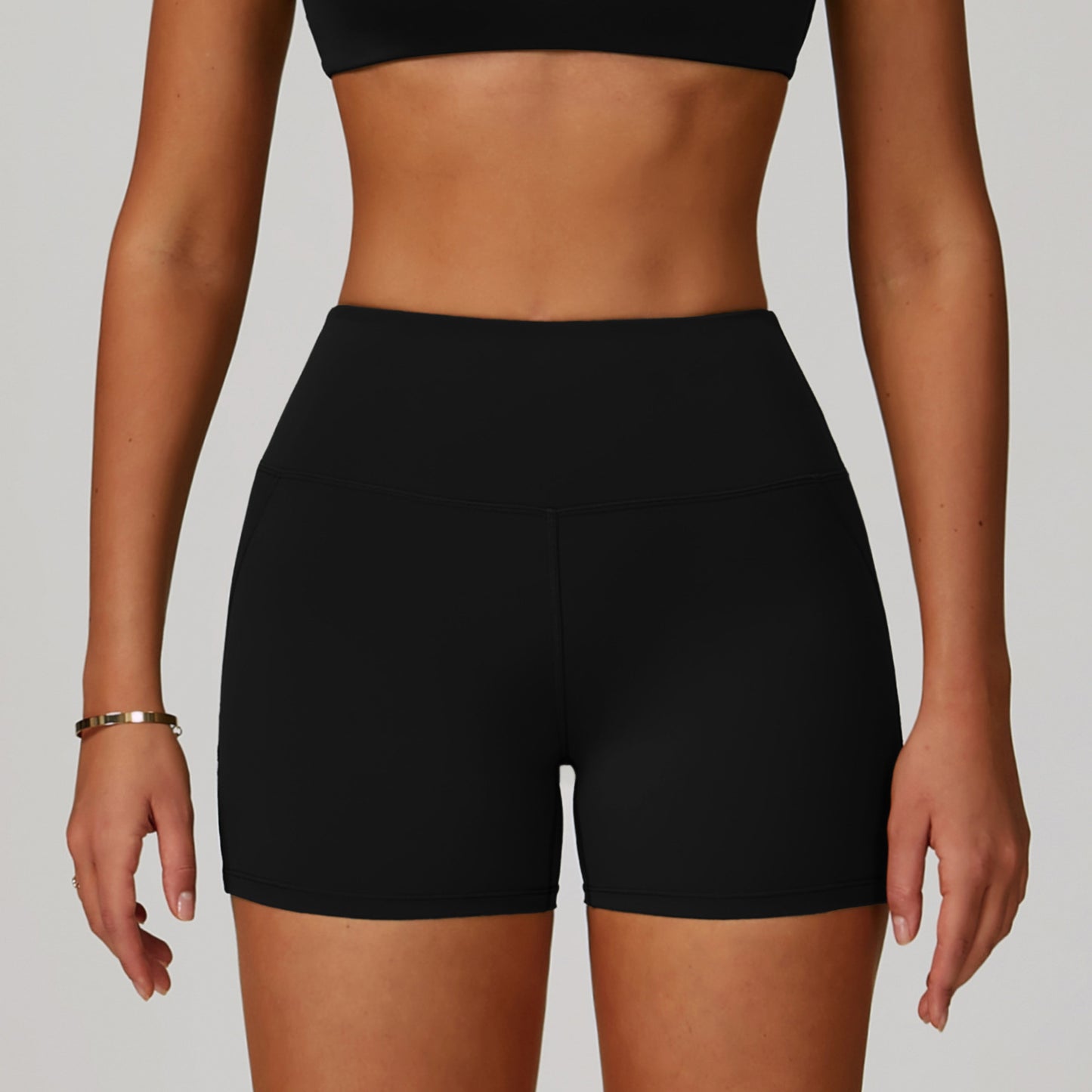 Quick-dry Hip Raise Belly Wrap Outdoor Running Sports And Fitness Shorts 3091