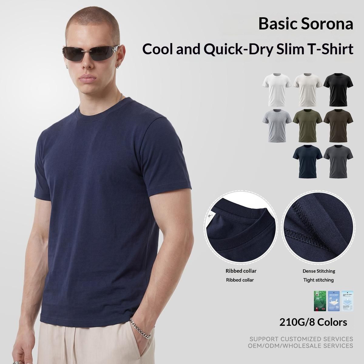 Mens Outdoor Short-sleeve T-shirt Slim-fit Regular ShoulderSweat-wicking For Sports