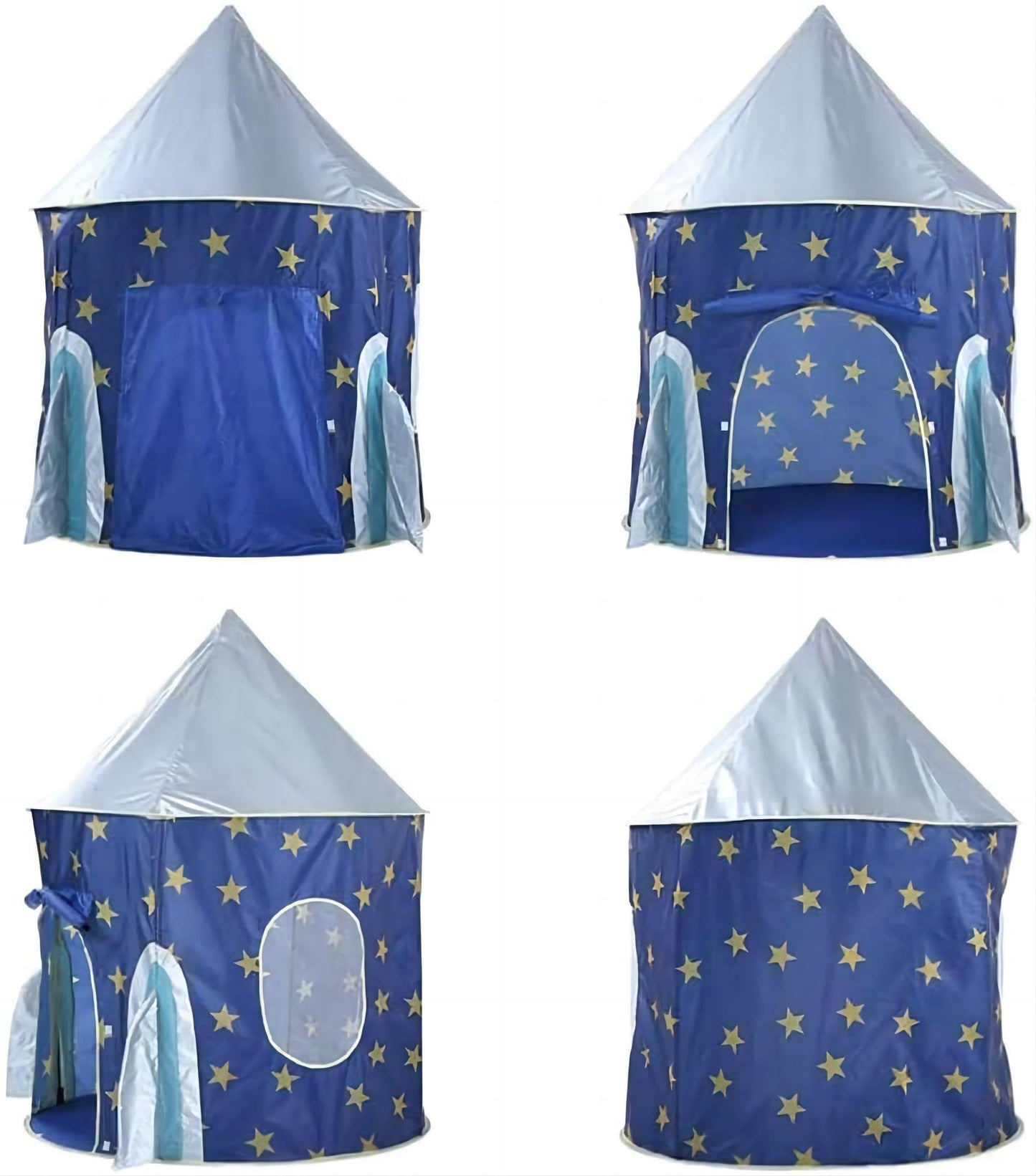 Children S Play Tents Playground Indoor Outdoor Gamehouse Toy Hut Easy Fold Pretend Playhouse, Gift For Kids Toddlers, Portable  Up Play Teepee W Carry Bag Rocket Space