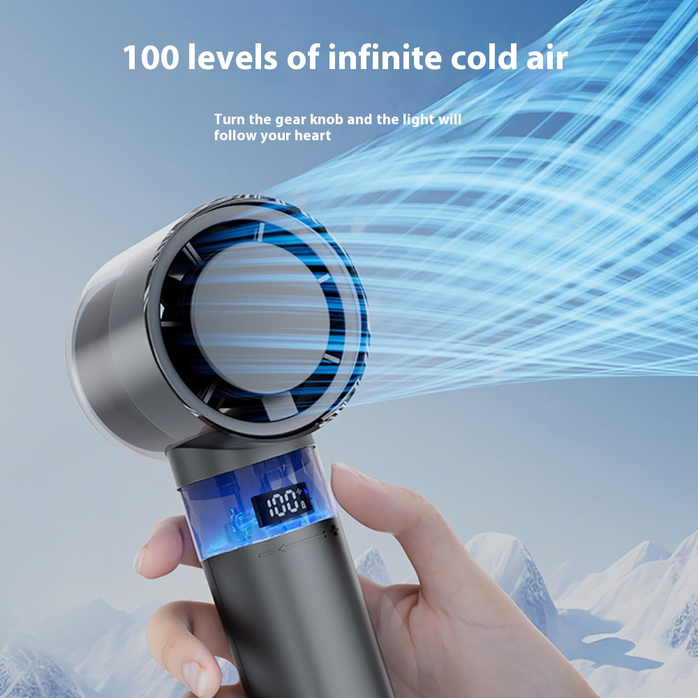 Handheld Ice Cooling High-speed Portable Digital Display Fan