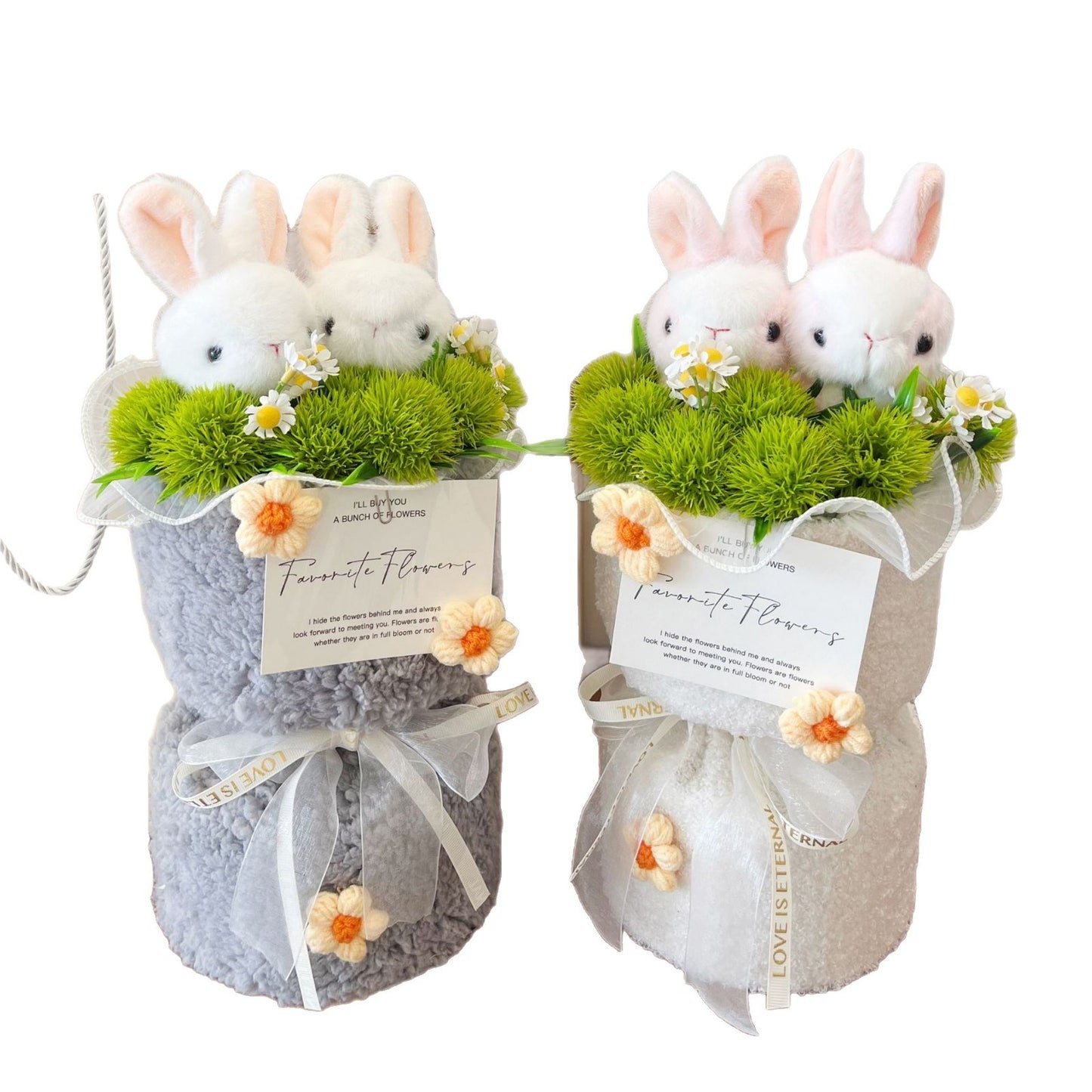 Internet-famous Rabbit Eating Grass Plush Bouquet Gift