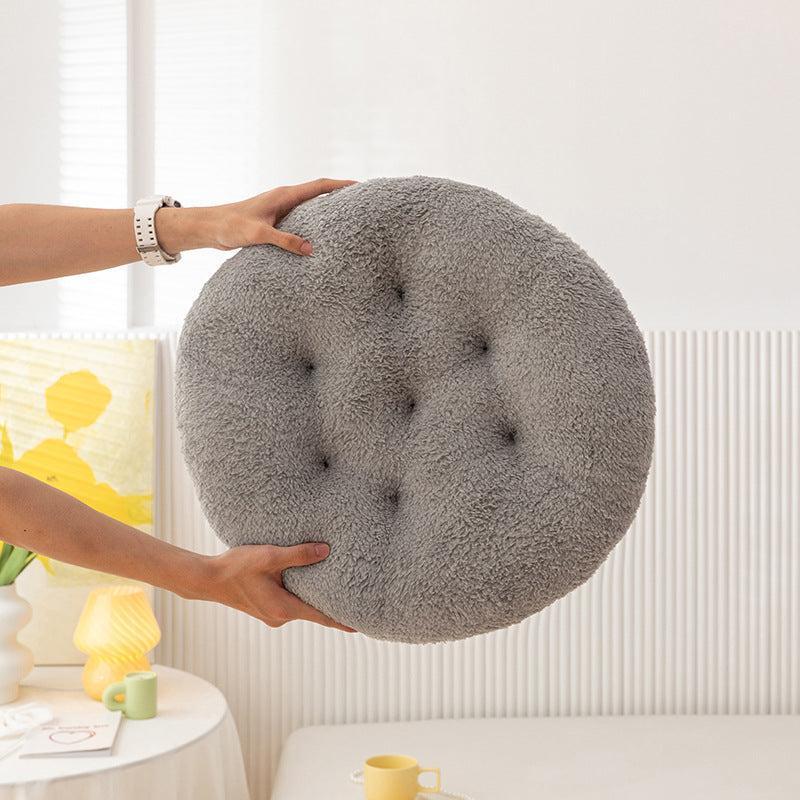 Thickened Winter Lambswool Seat Cushion Round Chair Pad Office Computer Chair
