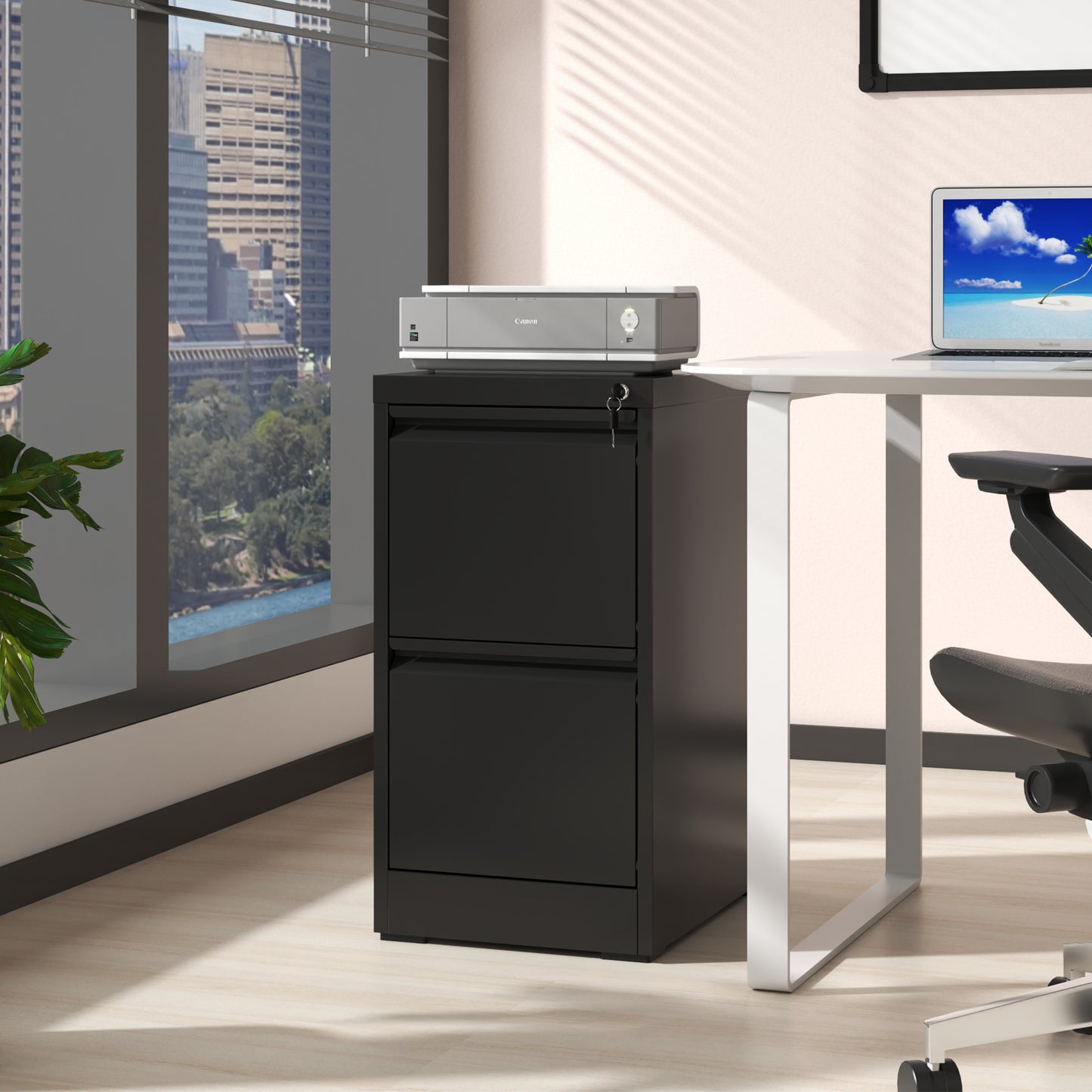 2 Drawer Metal Vertical File Cabinet With Lock Office Home Steel Vertical File Cabinet For A4 Legal  Letter Size