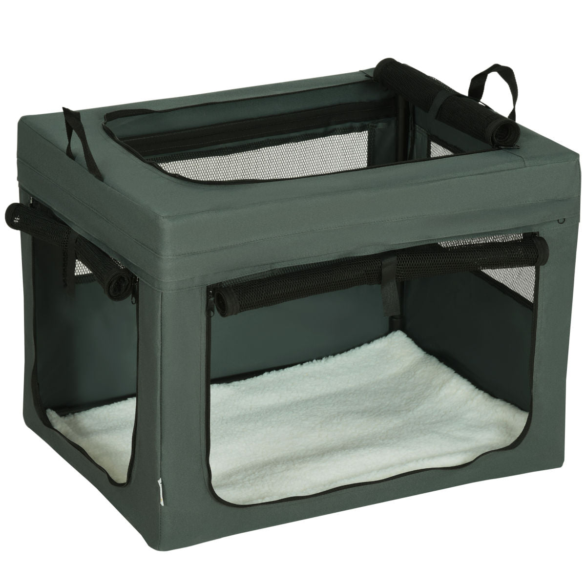 PawHut 69cm Pet Carrier, With Cushion, For Miniature And Small Dogs - Grey