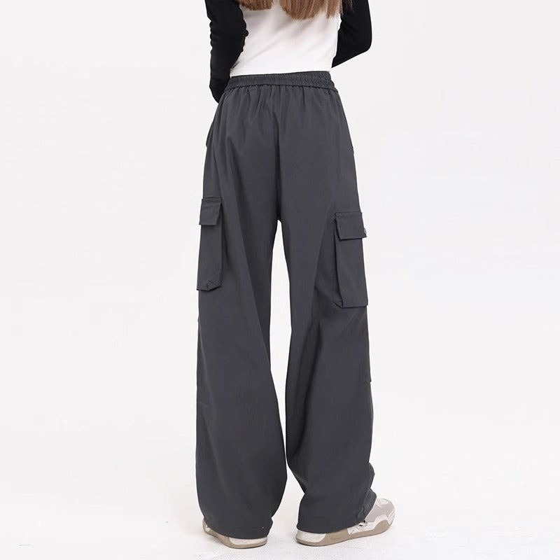 Korean Style Niche Drapey Cargo Pants For Women