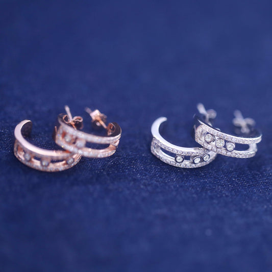 S925 Sterling Silver Active Bead Stud Earrings For Women
