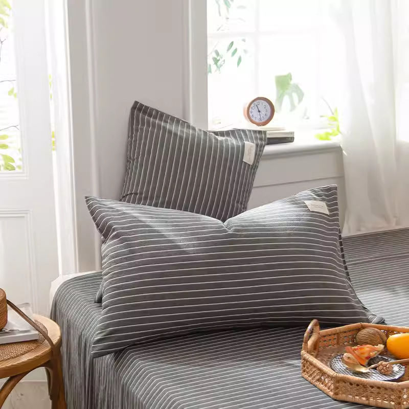 A-Grade Korean-style Washed Cotton Pillowcase Pair