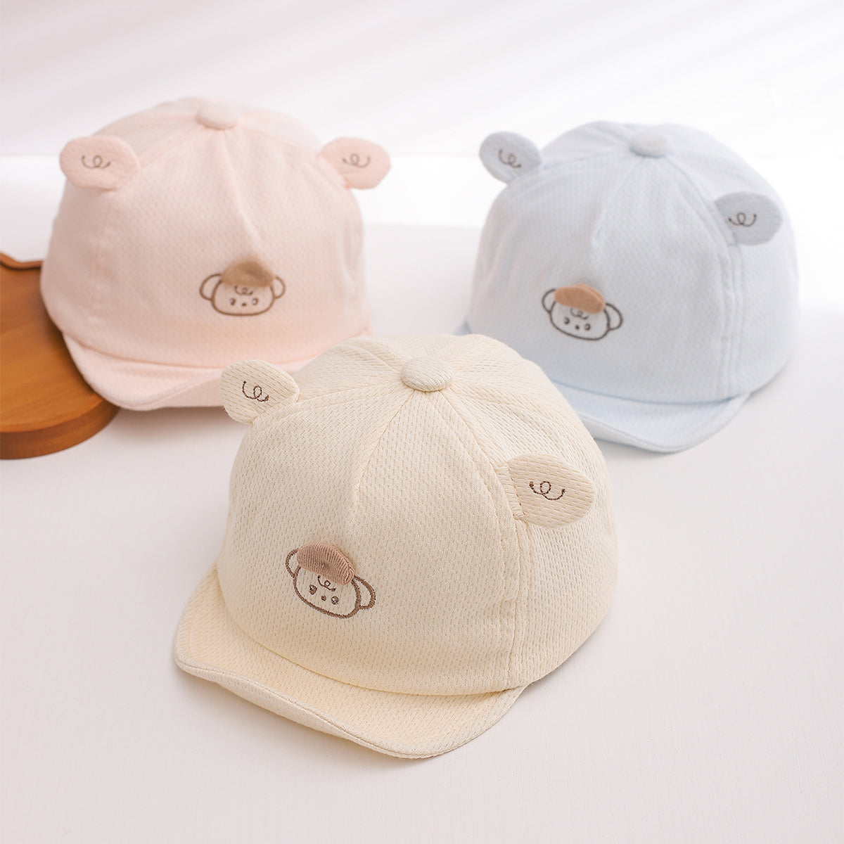 Summer Baby-style Cartoon Teddy Bear Soft-brimmed Baseball Cap For Outdoor Sun Protection, Cute Style, Baseball Cap With A Brim, Suitable For Daily Outings.
