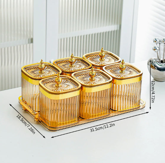 Light Luxury Seasoning Jars Home Kitchen Moisture-Proof Drop-Resistant Spice Jars Salt Shaker Sugar Container Sealed Storage Box Instagram-Style Set