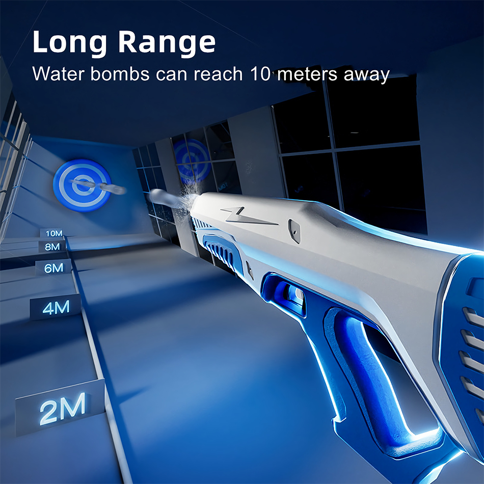 Powerful Electronic Automatic Water Blaster Water Absorption Continuous Gun Xmas Gift Blue