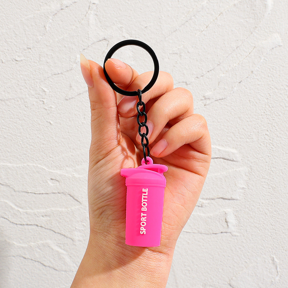 Fitness Dumbbell Keychain Pendant Couples Car  Bag Key Chain  Sports Charm Ornament