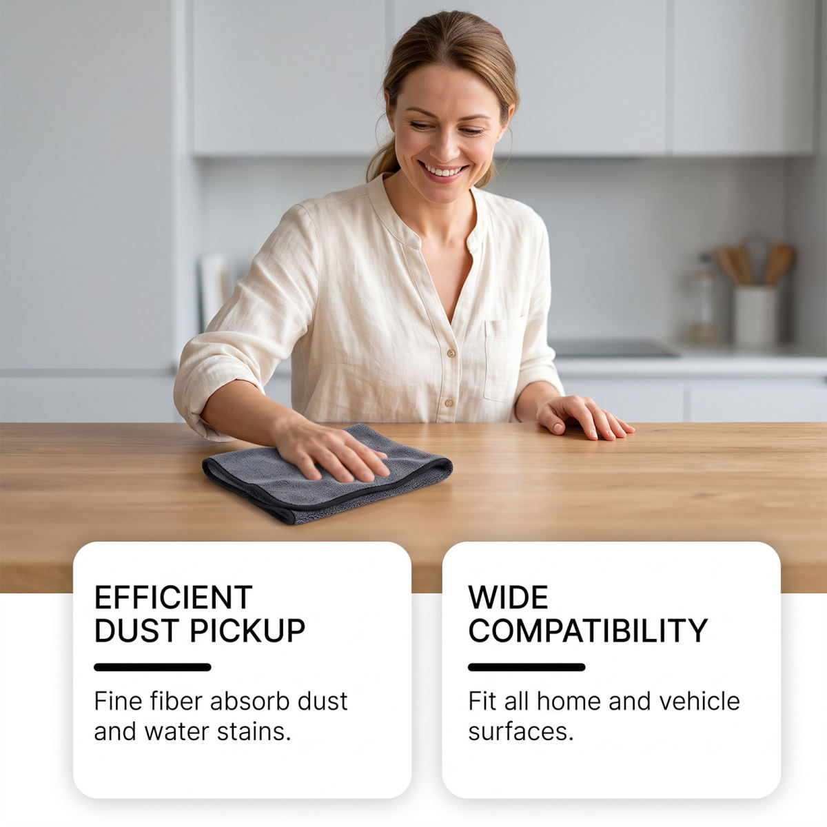 Cleaning Cloths Are Suitable For Cleaning Car Windshields, Interior Leather, Kitchen Countertops, And Dining Table Glass Surfaces.