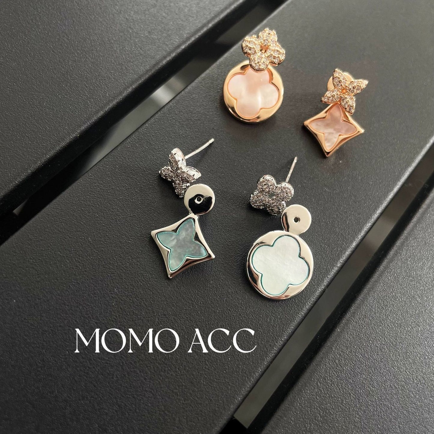 2026 New 3D Premium Elegant Four-Leaf Clover Stud Earrings, Fashion Versatile Designer Women's Ear Jewelry
