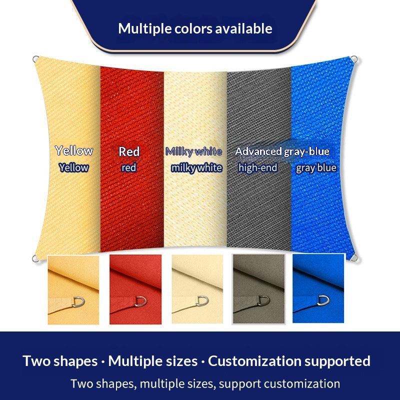 Cross-border Four-corner Outdoor Sunshade Sail, HDPE Sunshade Canopy, Triangular Dense And Thickened Shade Net