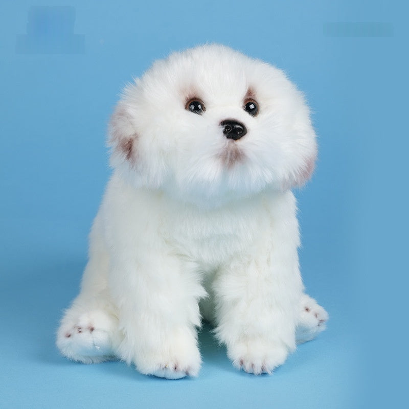 Toy White Dog Figurine Comfort Doll Birthday Gift