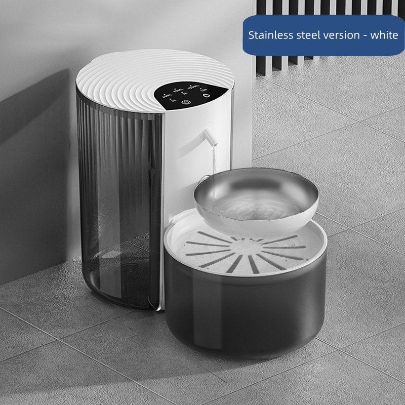 Smart Pet Water Fountain Heated Rechargable Stainless Steel Bowl For Cats And Dogs