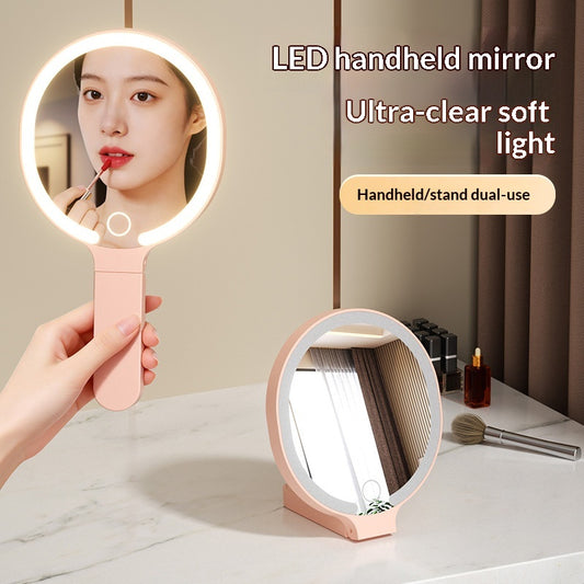 Portable Handheld LED Makeup Mirror With Light