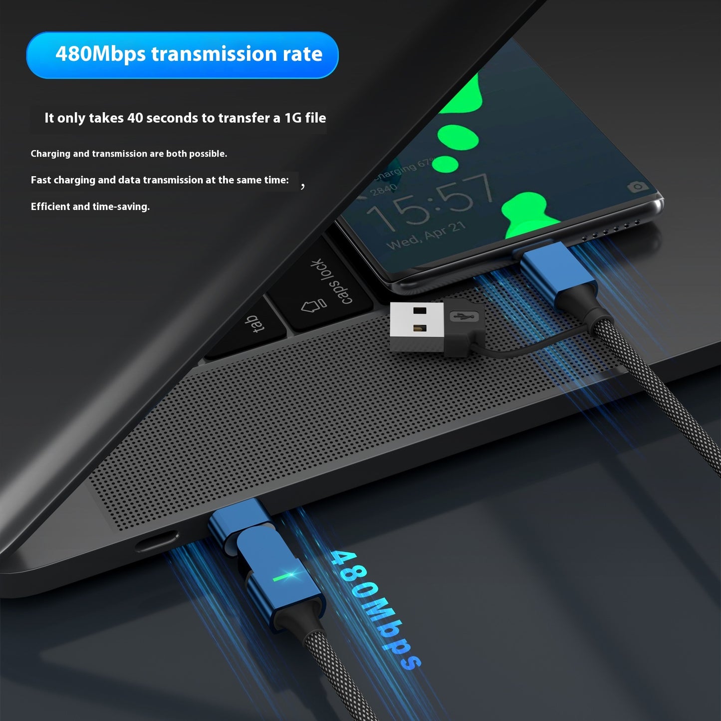 Magnetic Suction Head Data Dual-type-c Suitable For Mobile Phone Charging Cable