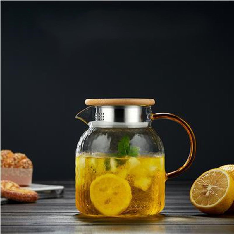Household Large Capacity Heat-resistant Hammer Pattern High Borosilicate Glass Cooling Kettle