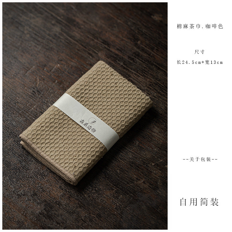 Cotton-linen Water-absorbent Towel Zen-style Tea Tray And Tea Set Cloth