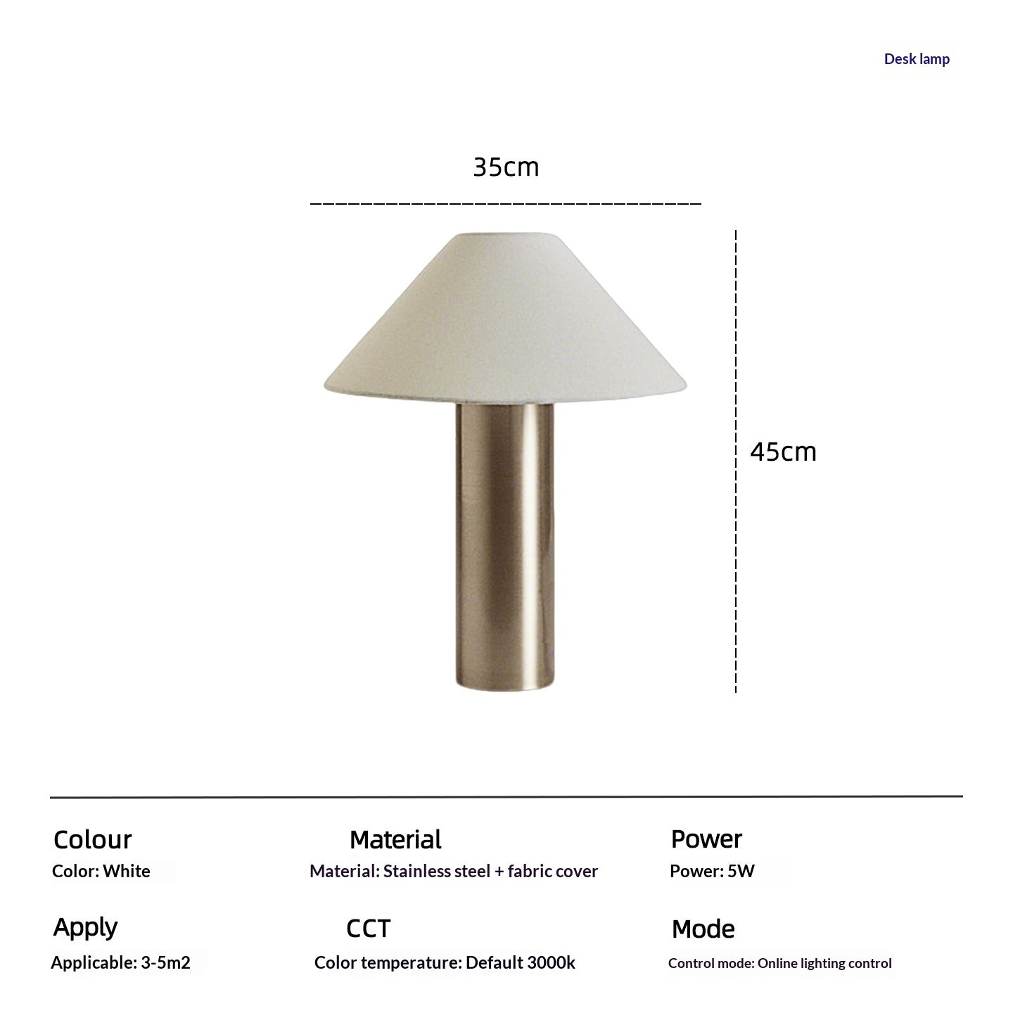 Conical Shaped Table Lamp For Living Room Mid Century Style Hotel Decor
