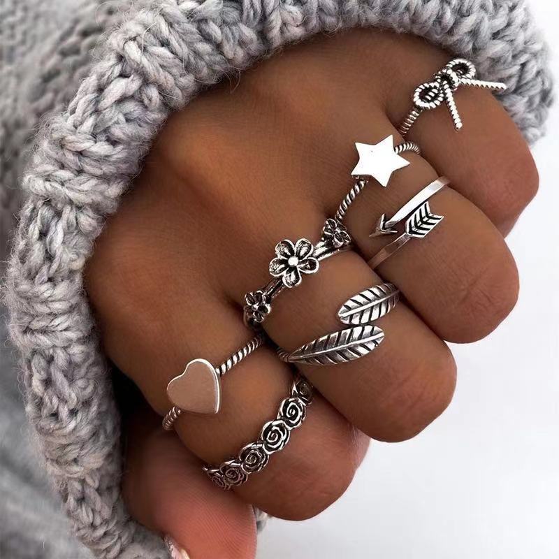 Vintage Diamond Ring Set Personality Accessories