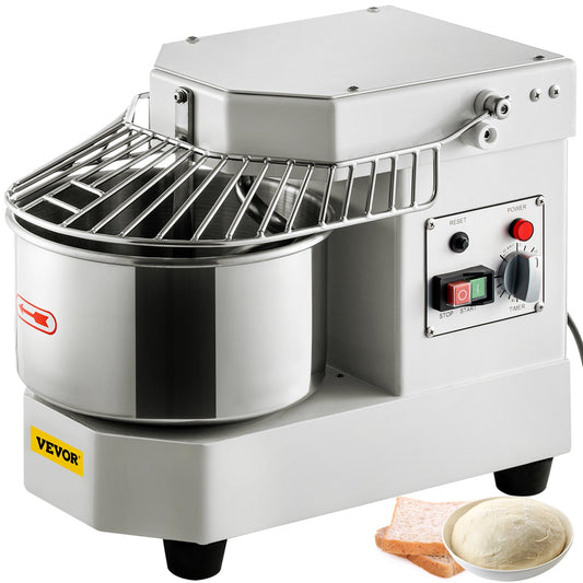 Commercial Food Mixer, 7.3Qt Capacity, 450W Dual Rotating Dough Kneading Machine With Food-grade Stainless Steel Bowl, Security Shield & Timer Included, Baking Equipment For Restaurant Pizzeria