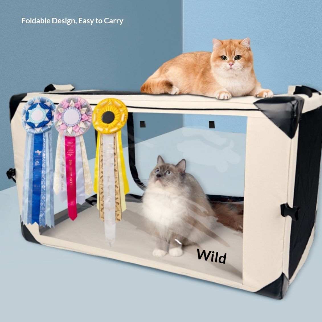 4D Display Of A Transparent Foldable Pet Cage