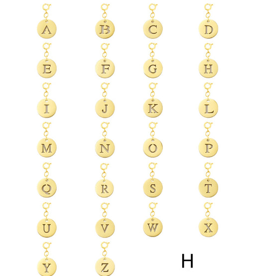 Titanium Steel Bracelet And Necklace Accessories 26-letter Charm Pendants Hand-polished In Gold