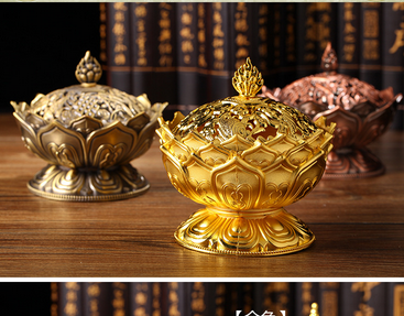 Vintage Backflow Smoke Incense Burner Stick Cone Holder Home Decoration Hot (Gold)