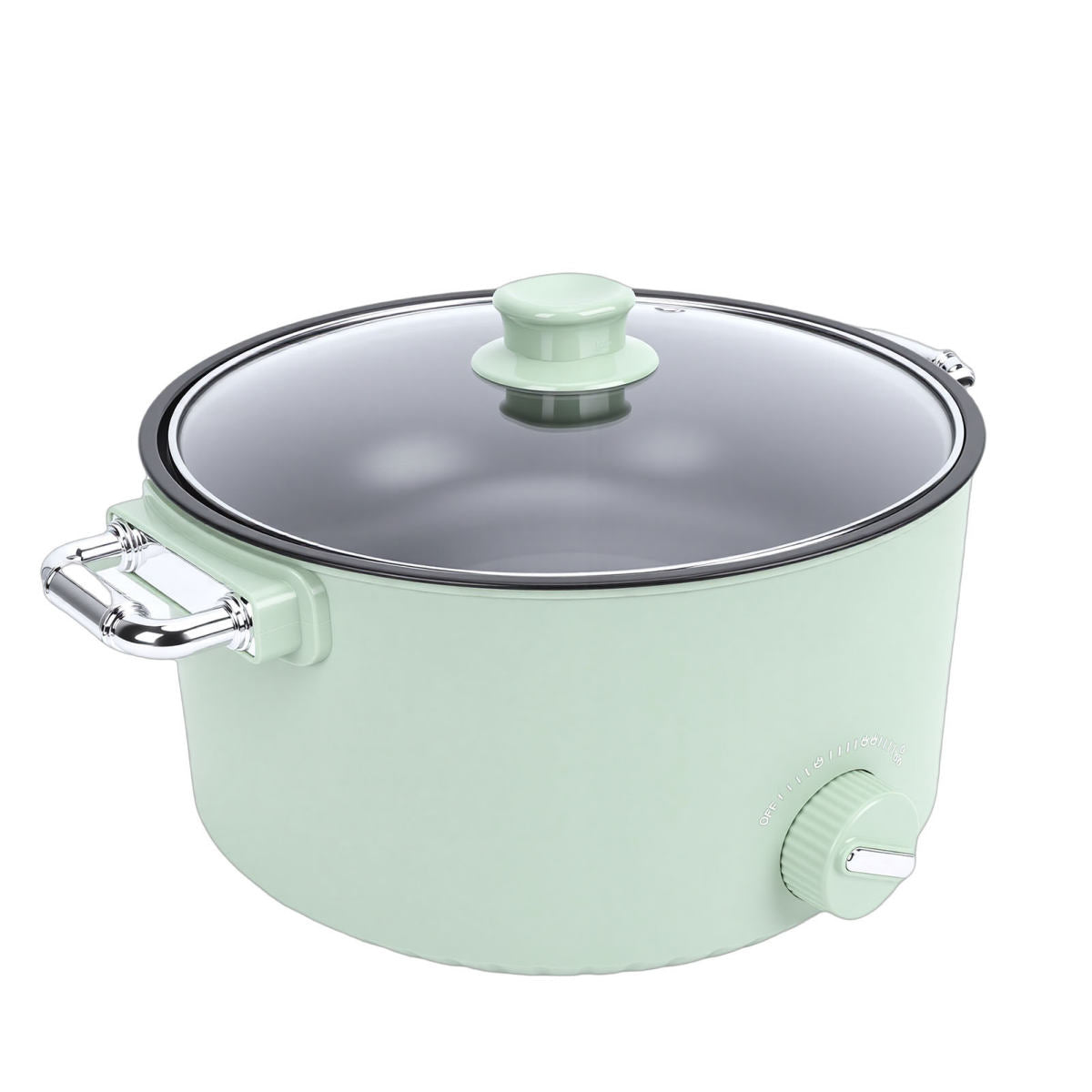 Electric Hot Pot 800W 3L Food Grade Nonstick Coating Multifunctional Electric Cooker With Steam Basket For Steak Rice Noodles Soup US Plug