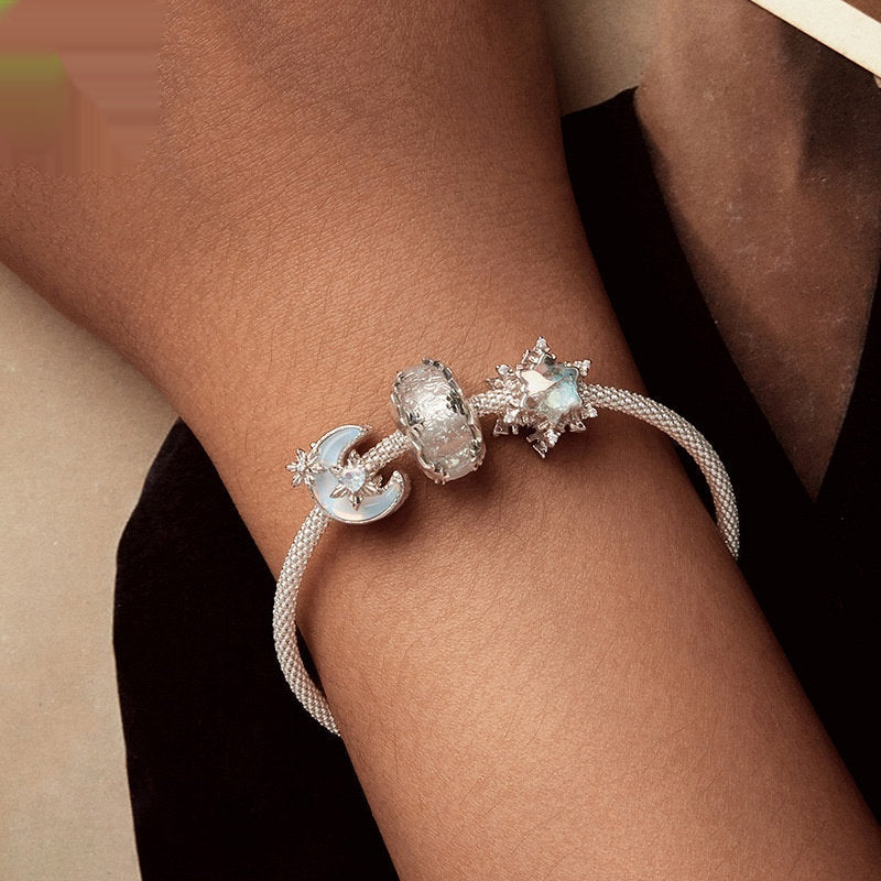 Sterling Silver Winter Snowflake Bracelet String Beads Accessories