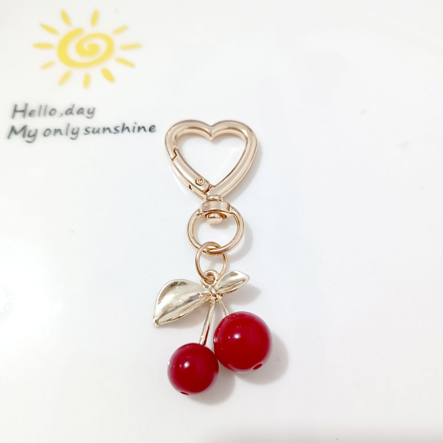 Korean Style K Gold Leaf Cherry Pendant Alloy Accessories Diy