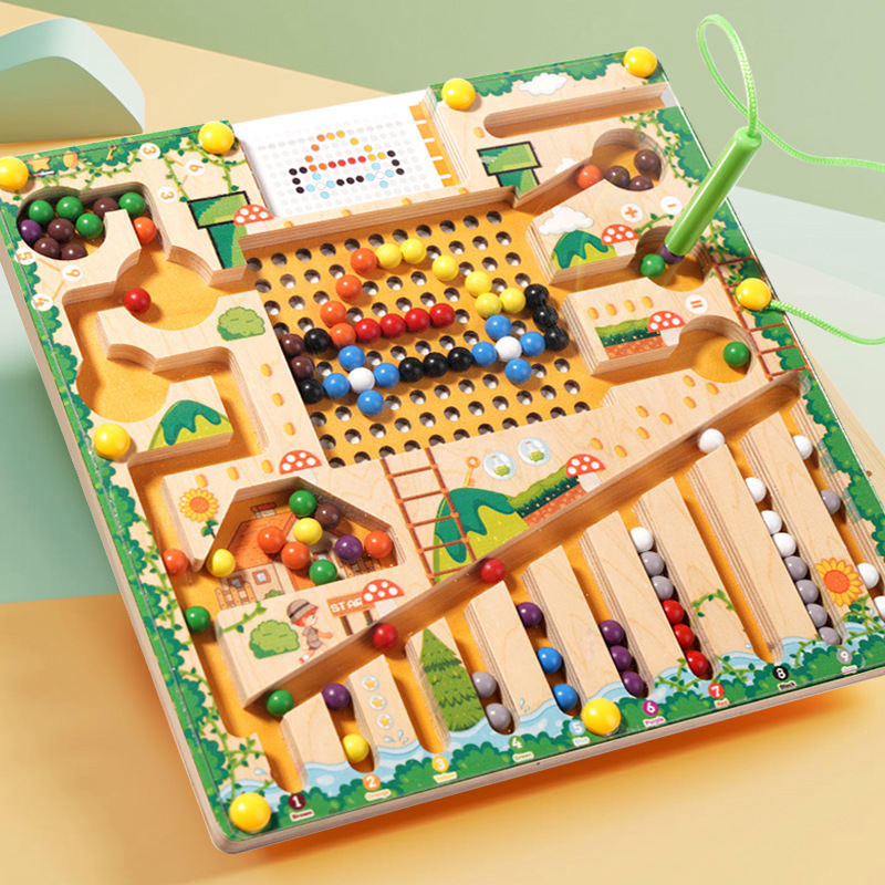 Muzhile Early Education Wisdom Magnetic Beads Puzzle Teaching Toys