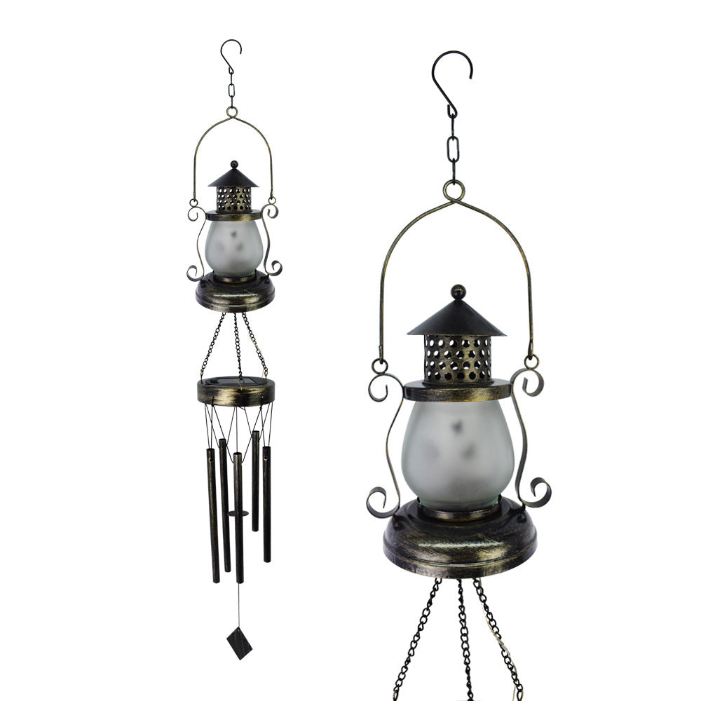 Solar-Powered Wrought-Iron Garden Decorative Night Light Outdoor Courtyard Lamp