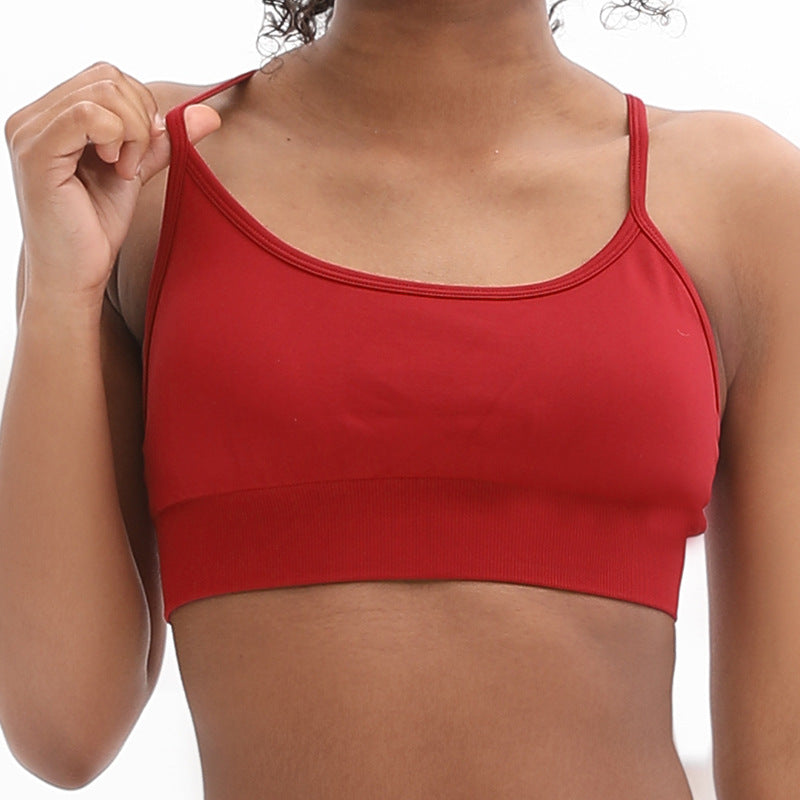 New Seamless Cross Beauty Back And Push Up Spaghetti Strap Camisole Bra