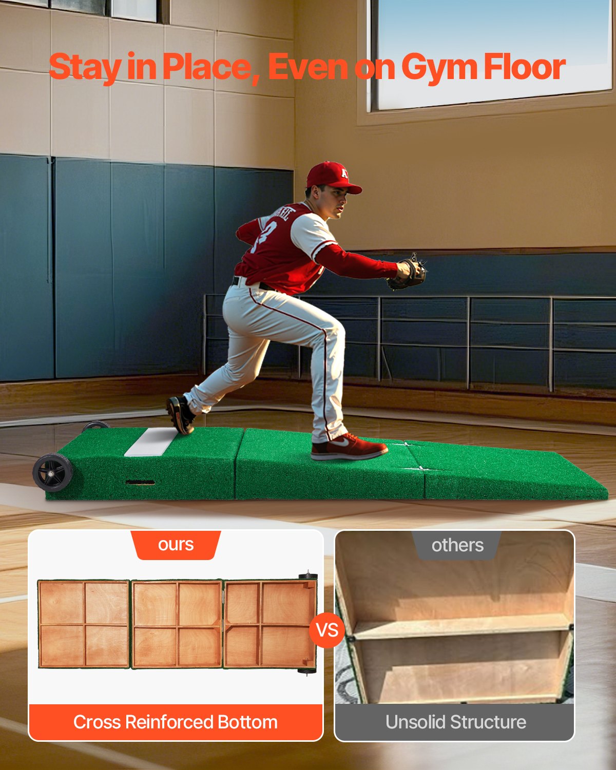 Pitching Mound, Portable Baseball Pitcher's Mound, 90 In IIndoor Outdoor Pitching Practice And Training Equipment, Softball Pitching Aids With Antifade Turf, Pitching Rubber, Carry Handles