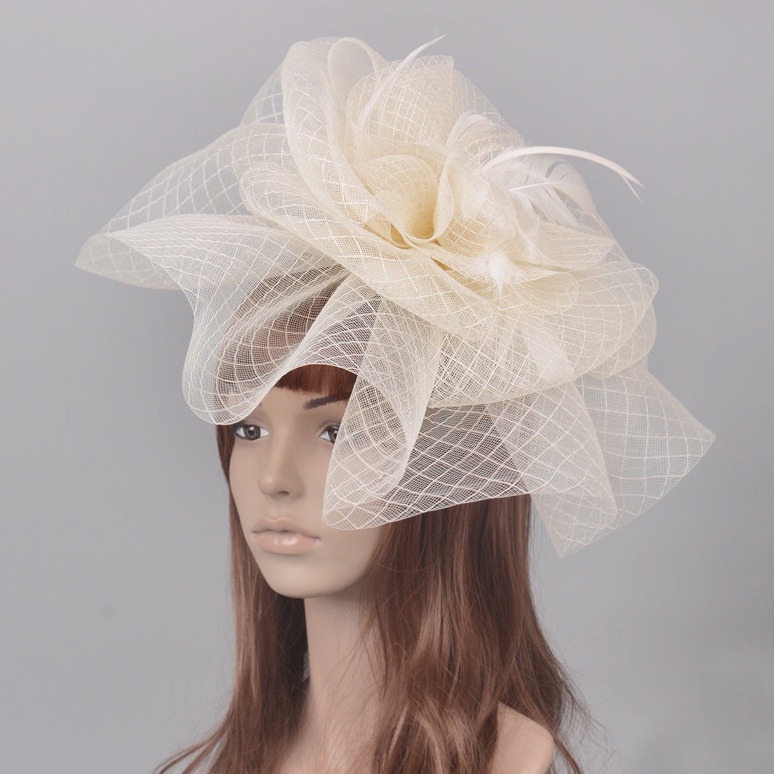 Tea Party Veil Feather Headdress Small Top Hat Performance Headpiece
