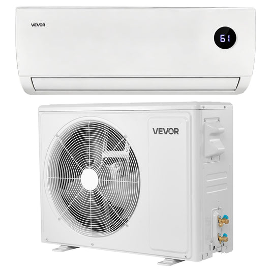 Mini Split Air Conditioner, 12,000 BTU AC  12,500 BTU Heat, 230V 19 SEER2 High Efficiency Energy Saving, Quiet Inverter System For 750 Sq.Ft Coverage Area, Easy To Maintain, For Home, Office