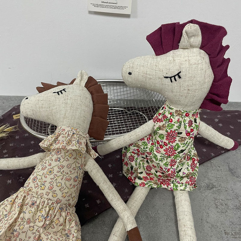 Korean-style Handmade Cotton-linen Doll Dress With Small Floral Print, CuteDesign