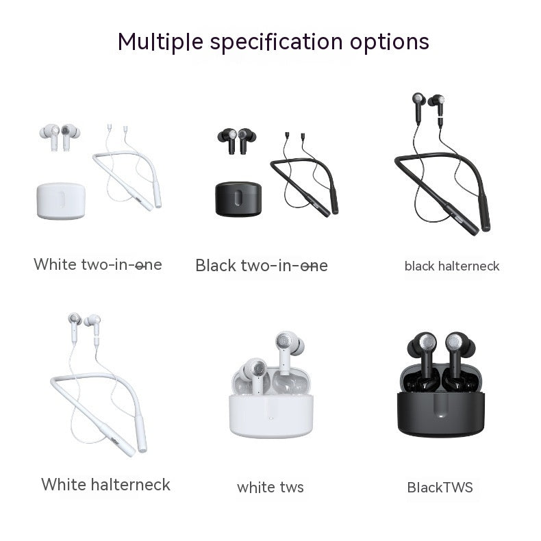 Plastic In-ear Bluetooth Headset Wireless Sports Halter ANC Active Noise Reduction Ultra-long Life Battery